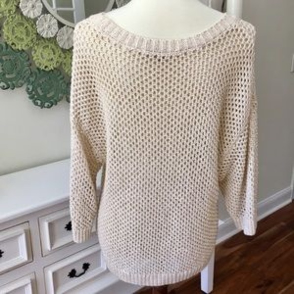 Peter Nygard Sweaters - Peter Nygard Tan/Gold Open Knit Sweater SZ Med